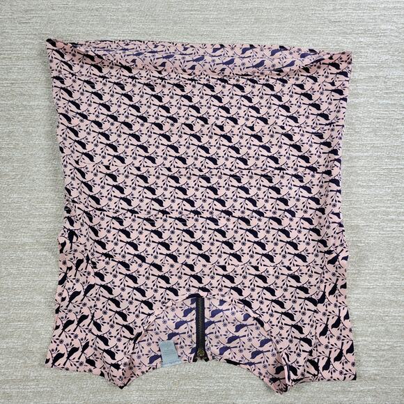 Charlotte Russe Bird Top Womens Small Pink Blue Pleated Back Zipper Round Neck - Picture 10 of 13